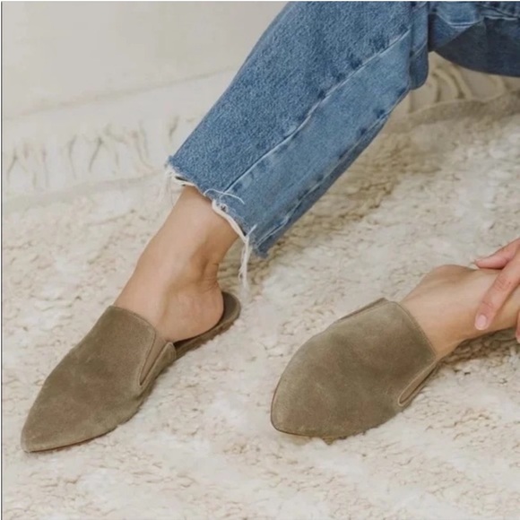 Jenni Kayne Shoes - Jenni Kayne Taupe Suede pointed Mules
